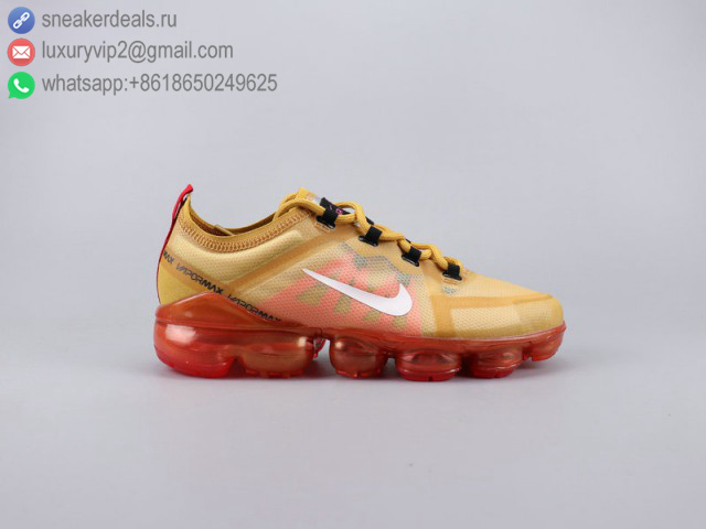 NIKE AIR VAPORMAX 2019 BR GOLD RED MEN RUNNING SHOES